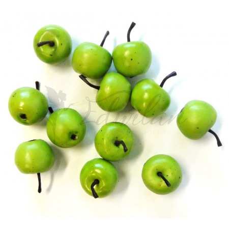 Malá dekorativní zelená jablíčka S/12