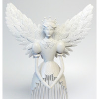 Bílý kovový anděl