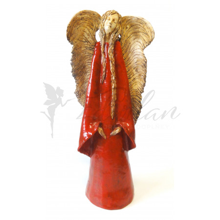 Rudý dekorativní anděl - menší