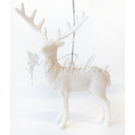 Vánoční jelen - bílý
