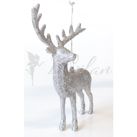Vánoční jelen - stříbrný
