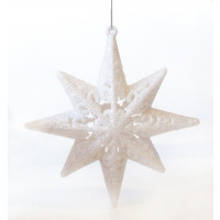Bílá hvězda - vánoční ozdoba