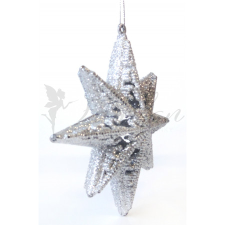 Stříbrná hvězda - vánoční ozdoba