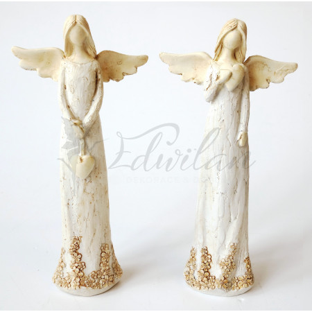 Anděl zdobený květy - 2ks