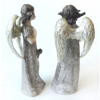 Snící andílek šedý s třpytkami - 2ks