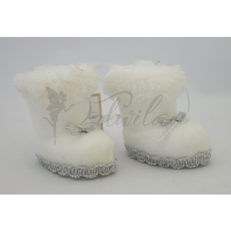 Třpytivé bílé botičky - (1pár)