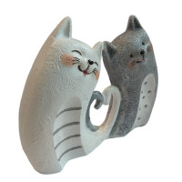 Kočičky spojené srdíčkem - šedo bílé