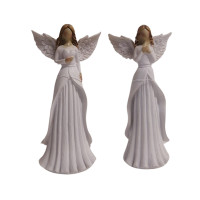Krémový anděl se skládanou sukní - sada 2ks