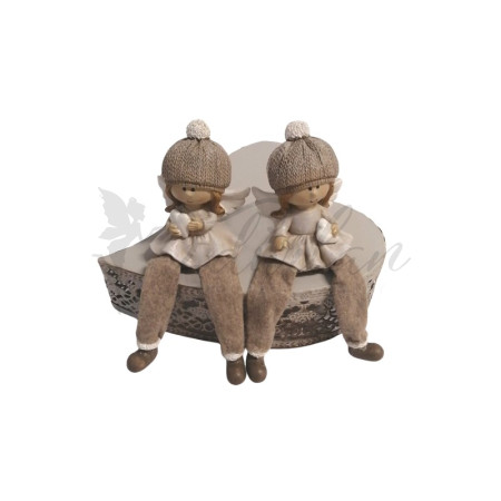 Zimní andílkové holčičky sedící - sada 2ks