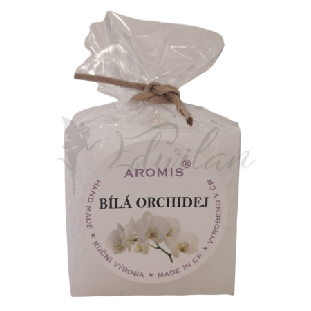 Svíčka kostka - bílá orchidej