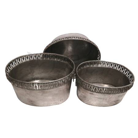 Dekorativní oválné obaly S/3 - silver