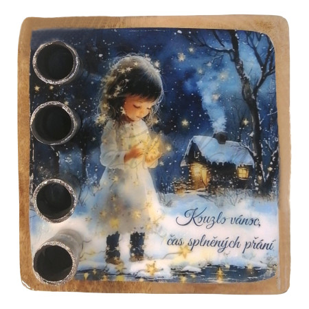 Adventní svícen ,,Kouzlo vánoc,  čas splněných přání"