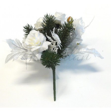 Vánoční kytička bílých růžiček