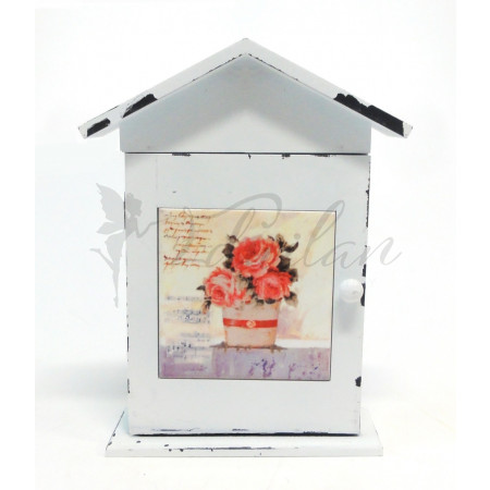 Skříňka na klíče s motivem pivoněk